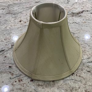 Fabric (silk shantung?) lamp shade.